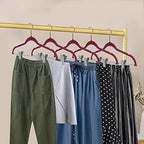 80 Pack Raspberry Quality Plastic Non Velvet Non-Flocked Thin Compact Coat Hangers with Metal Clips for Skirts Pants Blouses 360° Swivel Hook - Image 6