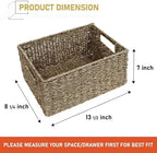 HOMESTEAD 2-Pack Rectangular Seagrass Storage Baskets with Built-In Handles, Handwoven Wicker Baskets for Pantry, Shelf, Closet & Bathroom Organization, 13.25 x 8.25 x 7.25 in - Image 2