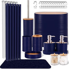 25 PCS Navyblue Bathroom Accessories Set丨Shower Curtain Bathroom Accessory by Viowil