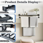 Alise Double Towel Rack for Bathroom Wall Mounted 24 Inch,Matte Black - Image 6