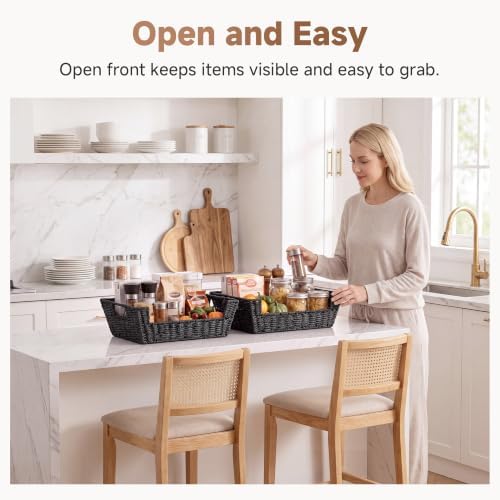 StorageWorks Pantry Baskets for Organizing, Large Storage Basket for Shelf - Image 4