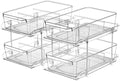 2 Set, 2 Tier Clear Organizer with Dividers for Cabinet, Shlef, Counter - MultiUse Slide-Out Storage Container - Kitchen, Pantry, Medicine Cupboard Bins, Bathroom, Vanity Makeup, Under Sink Organizing by MakeLifeBetterEasier