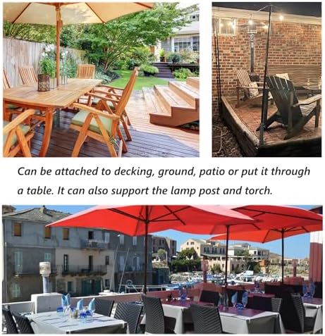 Patio Umbrella Base Heavy Duty Umbrella Holder Outdoor Umbrella Base Stand Mount Double Hand-Turn Knob for Deck,Patio, Dock,Boat,Courtyard Balcony,Garden,Pontoons,Picnic Table - Image 6