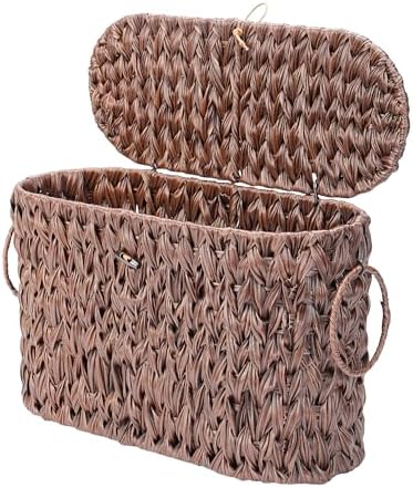 Coeusy Toilet Paper Basket with Lid, Wicker Basket for Bathroom Organizer by WEAVECOMFORTINTOEVERYCORNER