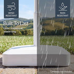 Best Choice Products 55lb Fillable Umbrella Base Stand, Plastic Patio Umbrella Stand with Pole Holder, Adjustment Knob for Outdoor, Lawn, Deck, Asscher Design - White - Image 6