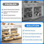 WelFurGeer 3-Tier Pull Out Cabinet Organizer with Soft Close, Heavy-Duty Pull Out Drawers for Cabinets, Slide Out Shelf for Kitchen, Pantry, Bathroom & Under Sink, Solid Birch Wood - Image 3