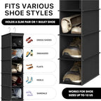 Simple Houseware 2 Pack 10 Shelves Hanging Shoe Organizer, Black - Image 3