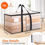BlissTotes Moving Bags, 76L 8-Pack Storage Bags, Moving Boxes - Image 2