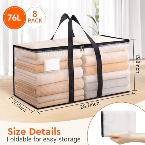 BlissTotes Moving Bags, 76L 8-Pack Storage Bags, Moving Boxes - Image 2