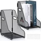 2 Pack Large Binder Folder Holder for Desk Metal Mesh Magazine File Holder (2) by SMAODSGN