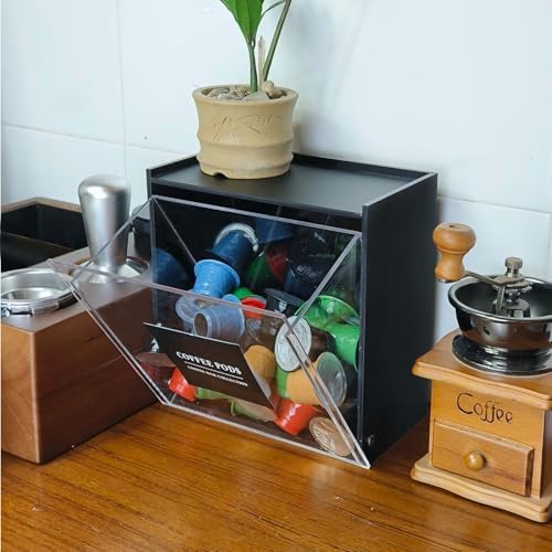 Laundry Pods Container, Acrylic Wall Mounted Organizer with Extra Labels, Candy Dispenser Coffee Pod Holder Dishwasher Pods Case for Home,Kitchen, Office, Black - Image 6