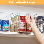 YIHONG 4 Pack Clear Storage Bins, Pantry Organizer Bins with Handle, XL - Image 5