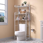 Huhote Over The Toilet Storage Rack with 3-Tier Bathroom Shelves, Space Saver Toilet Shelf, Bathroom Storage Organizer with Hooks for Over Toilet Storage and Bathroom Shelf (White Faux Marble) by Huhote