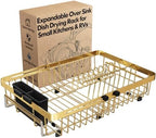MAJALiS Gold Expandable Dish Drying Rack Over The Sink with Anti Slip Grip by MAJALiS