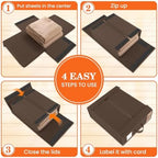 WOWBOX Sheet Organizers and Storage,Closet Bed Sheet Organizer Under Bed Storage and Organization with Label Cards & Clear Window for Bedding Sheets,Duvet Covers,Blankets (10 Pack，Brown) - Image 4