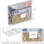 YBING Wall File Organizer 6 Pack Mesh Wire Hanging File Holder, White - Image 2