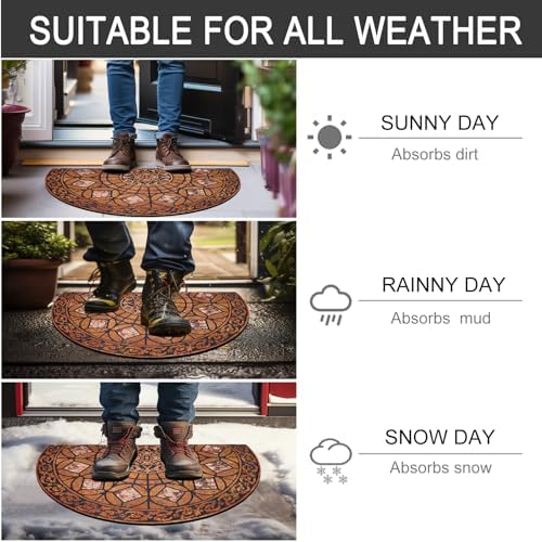 CHICHIC Entrance Door Mat Large 24 x 36 Inch Entry Way Doormat Front Door Rugs Outdoors Heavy Duty Welcome Mat Non Slip Rubber Back Low Profile for Garage, Patio, High Traffic Area, Orange - Image 6