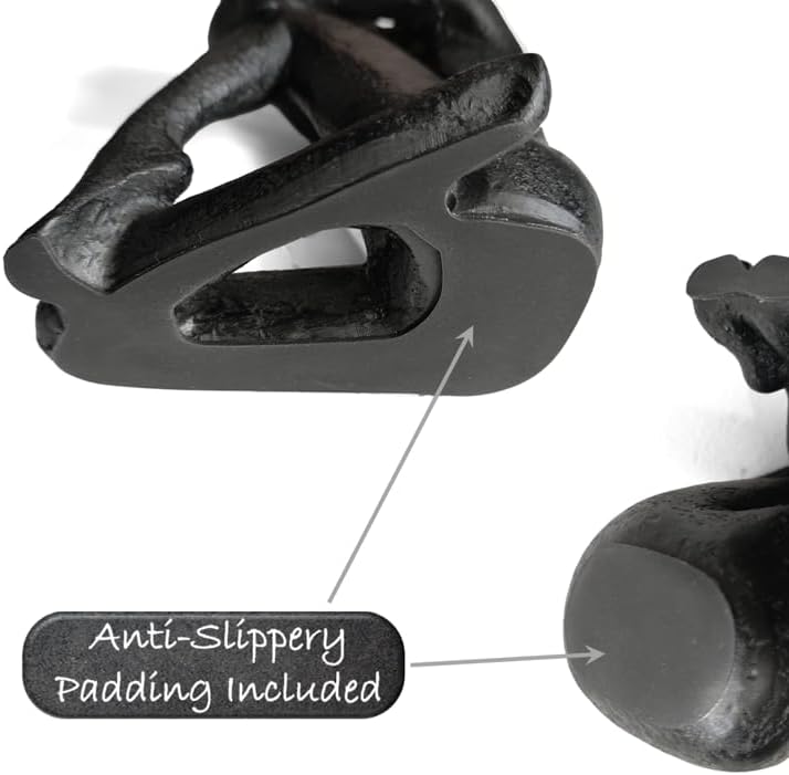 Ambipolar Yoga-Style Black Decorative Bookends, Resin Book Stand to Hold Books Heavy Duty, Book Stoppers for Home Decor, Office Desk, Living Room Decor. Black. Book Ends for Shelf - Image 3