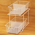 Simple Houseware 2 Tier Cabinet Wire Basket Drawer Organizer, White by SimpleHouseware
