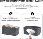 MiniArk Large Storage Baskets for Shelves, 17 x 13 x 7.5” Closet Organizers Bins for Clothes Blanket Towels, Baby Nursery, Toy Baskets Box, Woven Rope Baskets, 3 Packs Dark Gray - Image 7