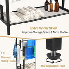 HavenlyYouth 3 Tier Towel Rack with Large Storage & 6 Hooks, Blanket Rack for Oversized Bath Towels, Free Standing Pool Towel Rack Stand for Bathroom Pool Indoor/Outdoor, 35.8" H x 31.5" L x 11.8" W - Image 3
