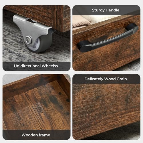 TIOPGHAD 2-Pack Under Bed Storage Drawers Organizer with Wheels, Brown - Image 6