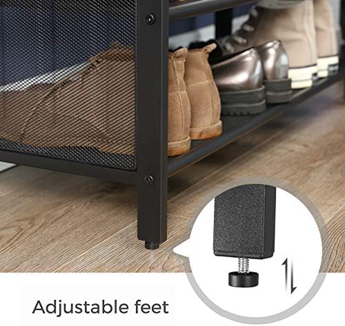 VASAGLE Shoe Bench, Padded Storage Bench with Mesh Shelf - Image 6