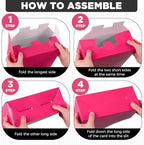 Jutom 48 Sets Cardboard Magazine Holders with Labels for School,Pink - Image 3
