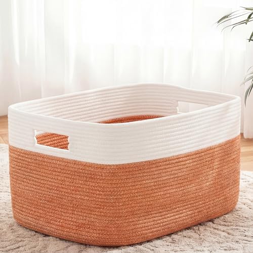 Artfeel Blanket Basket,Rectangle Woven Baskets for Storage,65L Laundry Basket for Decorative Nursery Blanket,Toys,Dirty Clothes and Magazine in Shelves,Baby Room,and Living Room by Artfeel
