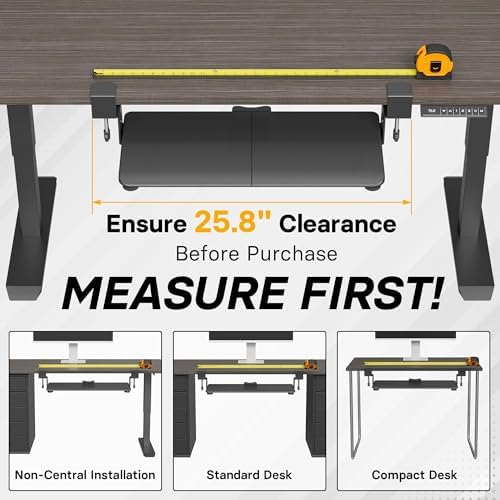 BONTEC Under Desk Keyboard Tray, Pull-Out Keyboard & Mouse Platform - Image 4