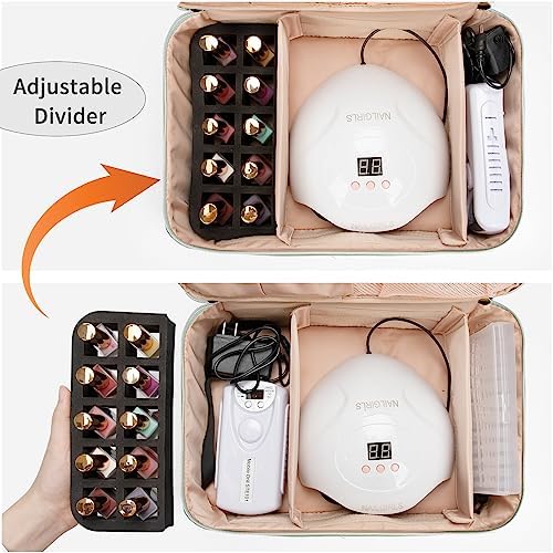 Nail Polish Organizer Bag Holds 50+ Bottles (15ml/0.5 fl.oz) &Nail Lamp - Image 4