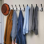 Dseap Coat Rack Wall Mount - 38” Long 10-Tri-Hooks Heavy Duty Coat Hanger Rail Wall Hooks for Hanging Coats Hats Clothing Clothes Purse Mudroom Entryway, White/Black - Image 4