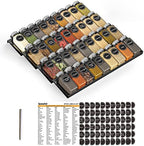 SpaceAid Spice Drawer Organizer with 36 Spice Jars, 386 Spice Labels, 4 Tier Seasoning Rack Tray Insert for Kitchen Drawers, 16.75" Wide x 17.5" Deep by SpaceAid