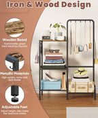 Floor-Standing 3-Tier Purse Organizer, High-Capacity Bag Holder with 8 Hooks, Multi-Functional Purse Rack for Various Bags, Handbag Display Stand Shelf for Closet, Bedroom, Entryway, Black - Image 4