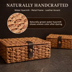 Decorative Woven Boxes with Lids for Shelf Decor Livingroom Organization - Image 4