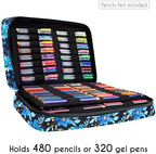 YOUSHARES Big Capacity Colored Pencil Case - 480 Slots large Pen Case Organizer with Multilayer Holder for Prismacolor Colored Pencils & Gel Pen (Orchid), Magnolia 01 - Image 7
