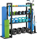 4-Tier Dumbbell Rack with Yoga Mat Holder, Home Gym Weight Rack by Neatolgrid