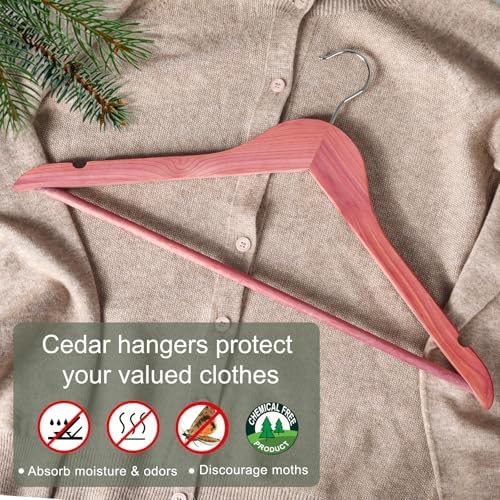 TOPIA HANGER American Red Cedar Wooden Clothes Hangers for Closet 10 Pack - Image 4