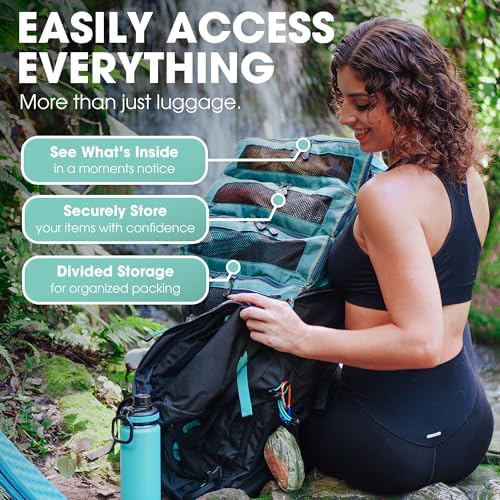Pack Gear Hanging Carry-On Organizer - Our Fitted Hanging Luggage Organizer Perfectly Fits Any Carry On - Our Packing Cubes For Travel Use Mesh Windows to Make Finding Clothes Easy (Green, M) - Image 5