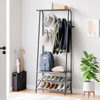 Jojoka 4-in-1 Entryway Coat Rack Hall Tree with Bench & Shoe Rack, Freestanding Storage for Hooks, 3-Tier Shoe Cabinet, Hanging Rod for Hallway, Front Door, Mudroom - Image 2