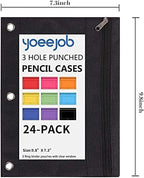 YoeeJob Pencil Pouch for 3 Ring Binder，Zipper Pencil Pouches Bulk，Pencil Case Pouch with Clear Window for Class, School, Office, 4 Colors-24 Packs - Image 5