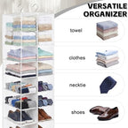 30-Section Hanging Shoe Organizer for Closet Hanging Closet Organizer and Storage Space-Saving Foldable Shoe Rack with Sturdy Hooks for Wardrobe, Dorm, Bedroom, Rv, White - Image 5