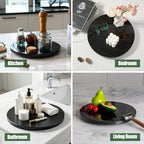 Marble Lazy Susan, 12 in Lazy Susan Turntable Organizer for Cabinet Pantry Kitchen Countertop Fridge Bathroom Makeup Vanity Countertop - Zimbabwe Black - Image 6