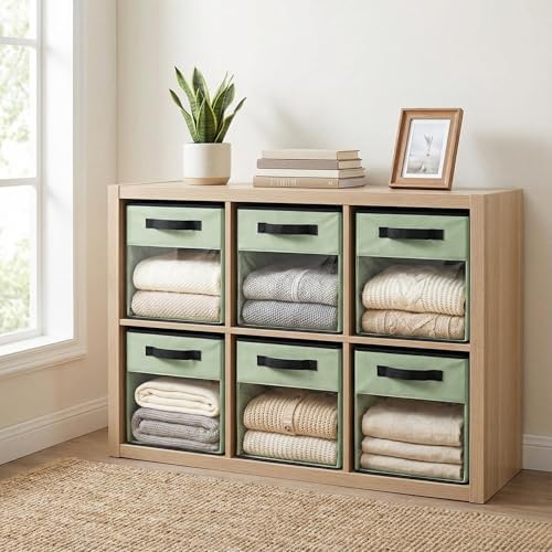 DECOMOMO Storage Bins, Cube Storage Bin with Window - Image 2