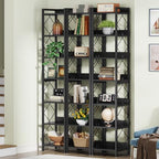 Tribesigns 78.7 Inch Tall Skinny Narrow Bookshelf Bookcase Set of 2, Black - Image 3
