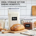 24 PCS Airtight Food Storage Containers with Lids, Plastic Kitchen and Organization Canisters for Cereal, Dry Food, Flour and Sugar, BPA-Free, PVC-Free, Includes 24 Black Labels & Marker - Image 5