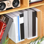 Beeveer 6 Pairs Metal Bookends for Shelves Office Library, White - Image 4