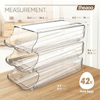 theaoo Egg Holder for Fridge, Automatic Rolling Egg Container, Clear, 3Pack - Image 3