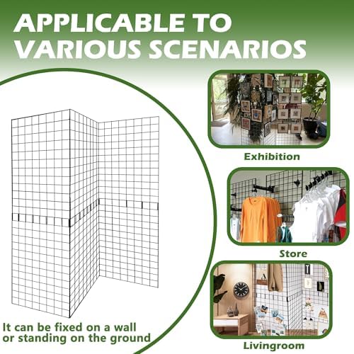 Grid Wall Panels 3 Pcs, Commercial Grade Gridwall Panels, Metal Grid Wall Panel Display Stand, You Can DIY 6 Pack 2'x3' or 3 Pack 2'x6' (Black) - Image 6