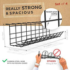 Scanfield Under Desk Cable Organizer Wire Tray, Set of 4x17 inch, Black - Image 3